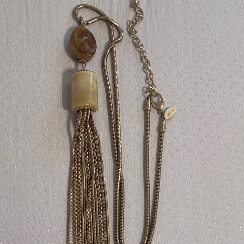 Vintage Chico’s Snake Chain Tassel Necklace